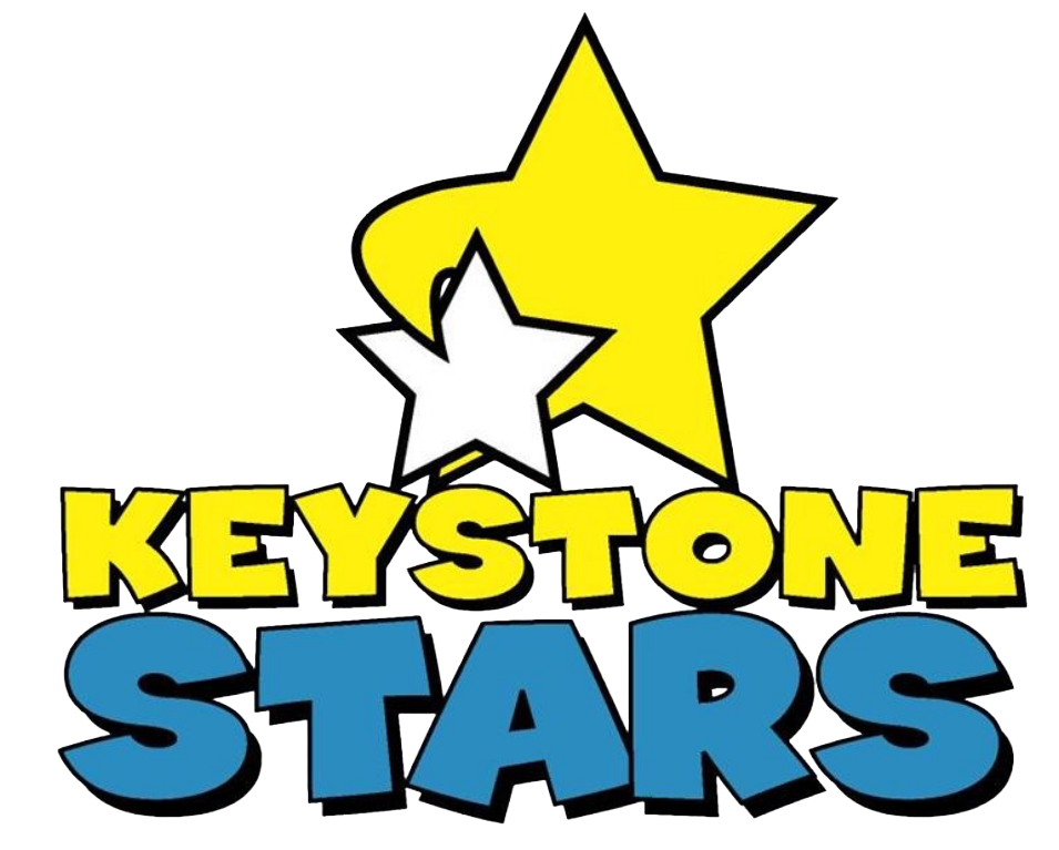 Keystone Stars logo featuring a large yellow star with a white star cutout and bold yellow and blue text reading "Keystone Stars"